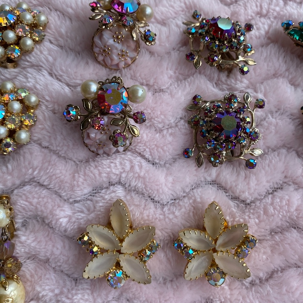 Vintage Clip Earring Lot - Picture 10 of 15